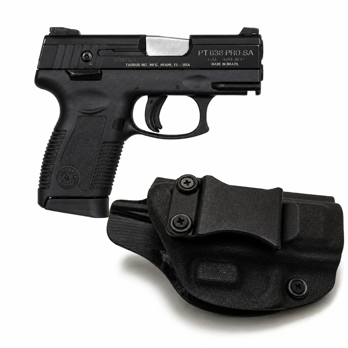 Coldre Velado em Kydex para Taurus PT638 e PT640 (Destro)