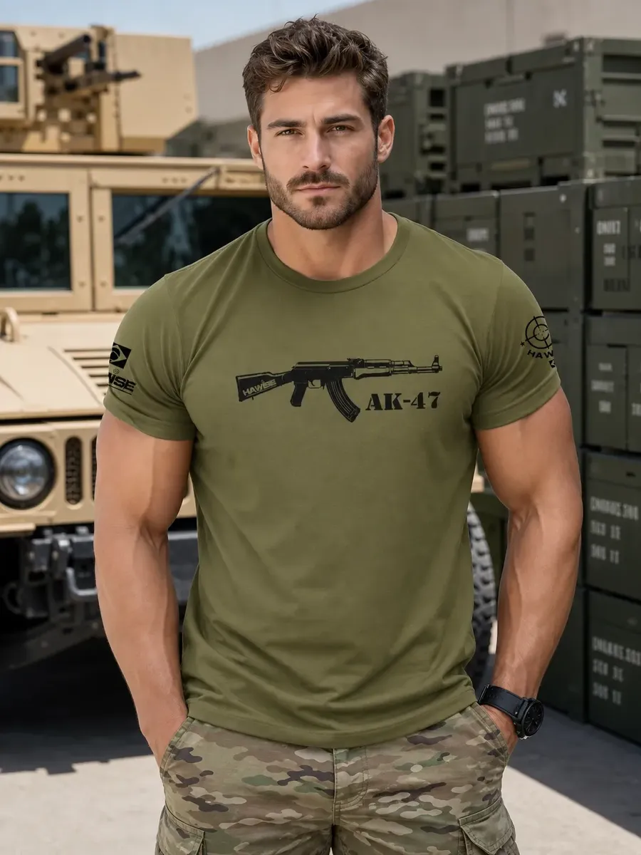 Camiseta Estampa Fuzil 7.62