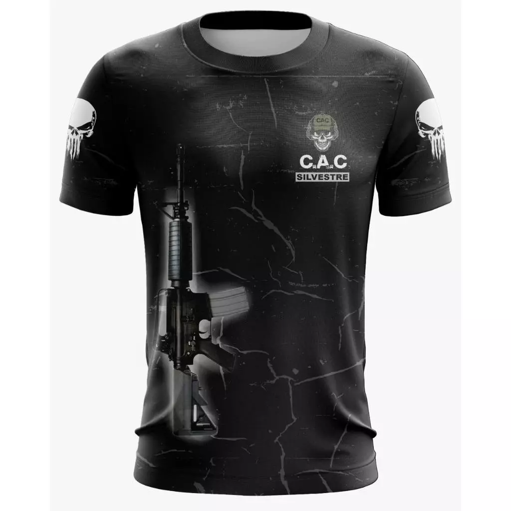 Camiseta Dry Fit CAC Personalizada com Seu Nome - Proteção UV