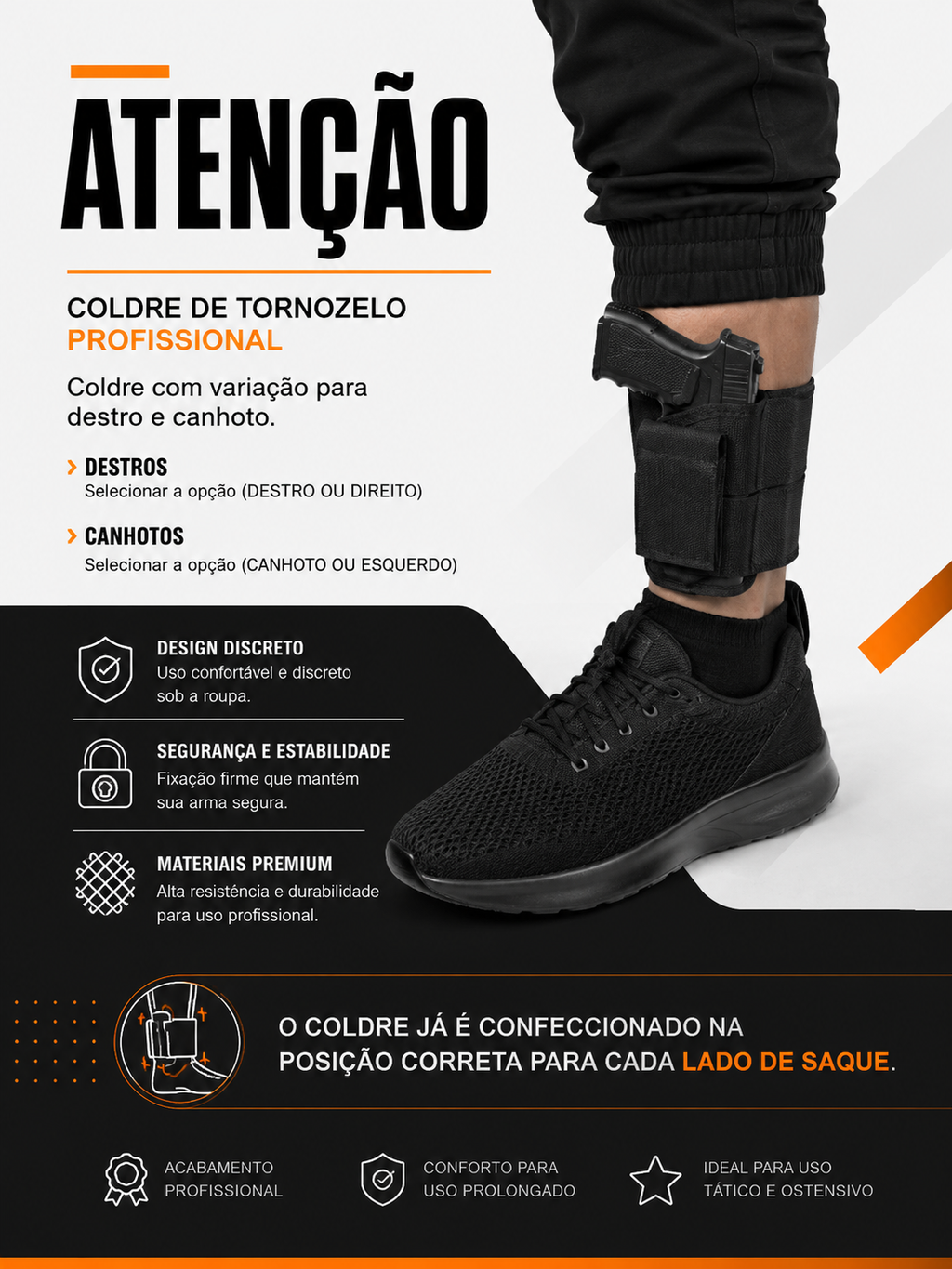 Coldre de Tornozelo Velado Conforto