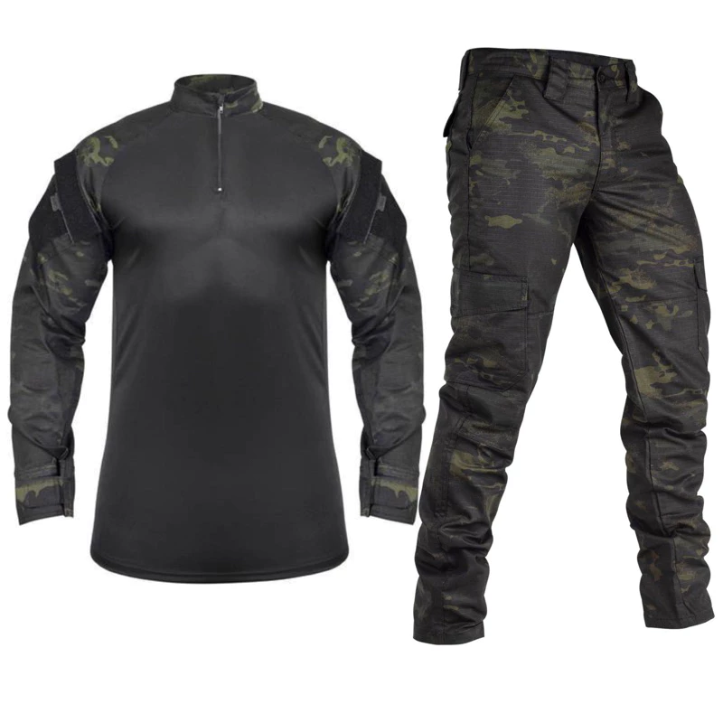Farda Tática Completa Combat Shirt + Calça - Multicam Black
