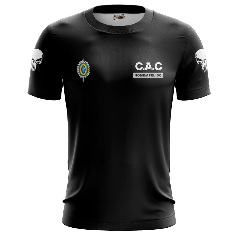Camiseta Dry Fit CAC Personalizada com Seu Nome - Proteção UV