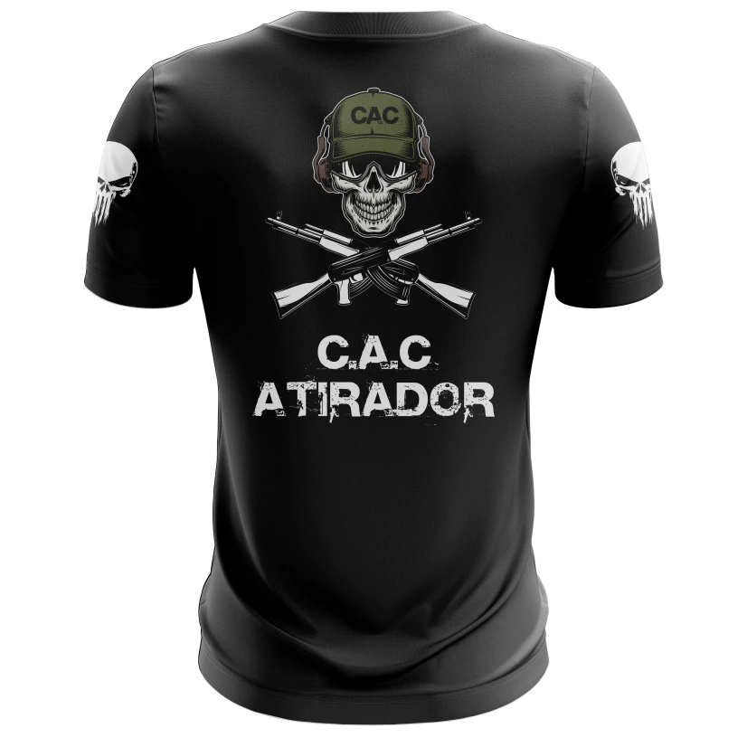 Camiseta Dry Fit CAC Personalizada com Seu Nome - Proteção UV