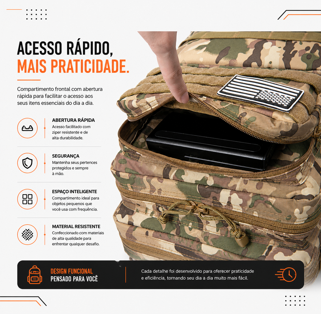 Mochila Tática Recon 50 Litros - Multicam