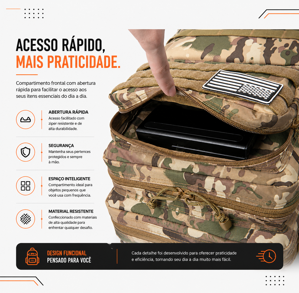 Mochila Tática Recon 50 Litros - Multicam