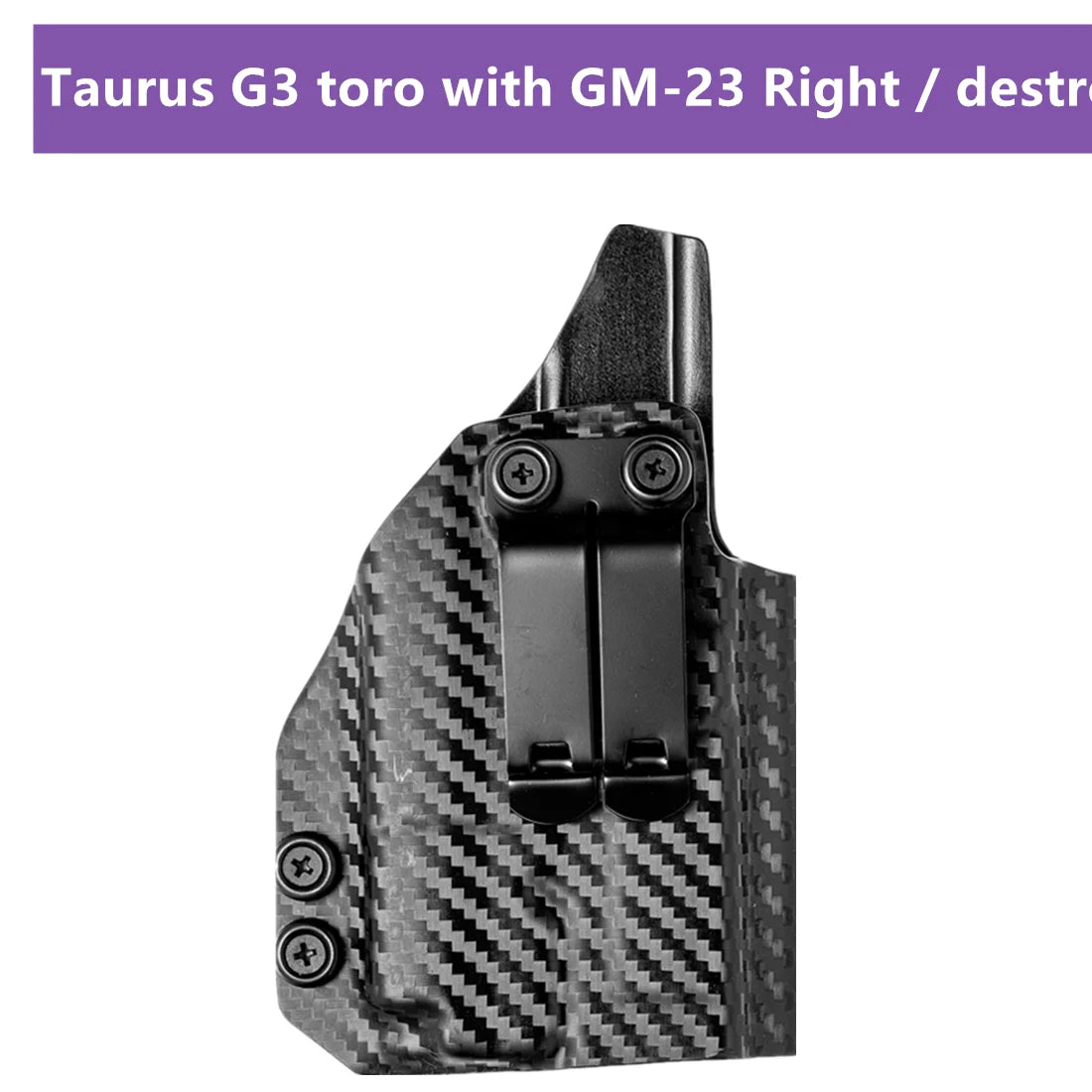 Coldre Velado em Carbono para Taurus G3 TORO com Red Dot e Lanterna