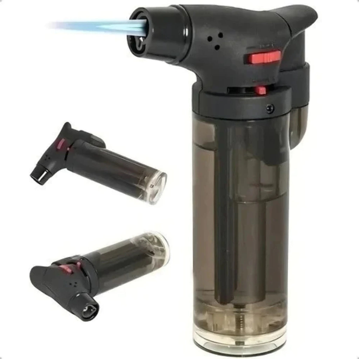Kit mini maçarico recarregável com regulador de chamas