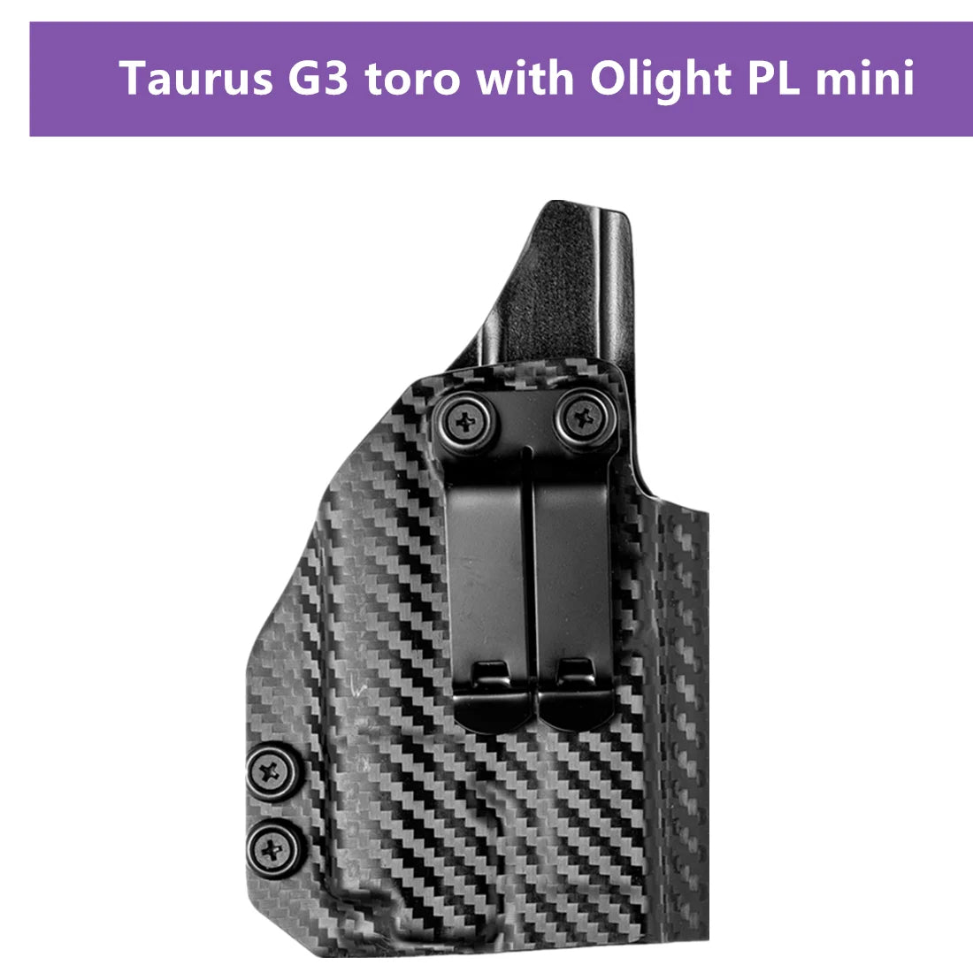 Coldre Velado em Carbono para Taurus G3 TORO com Red Dot e Lanterna