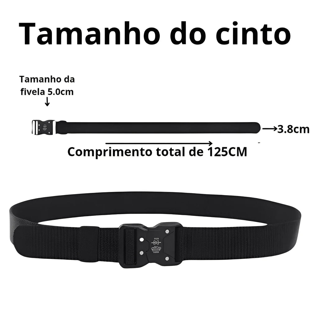 Cinto Tático de Poliéster com Fivela Metálica