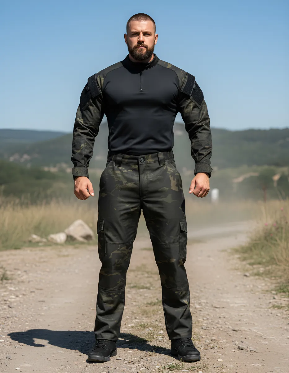 Farda Tática Completa Combat Shirt + Calça - Multicam Black