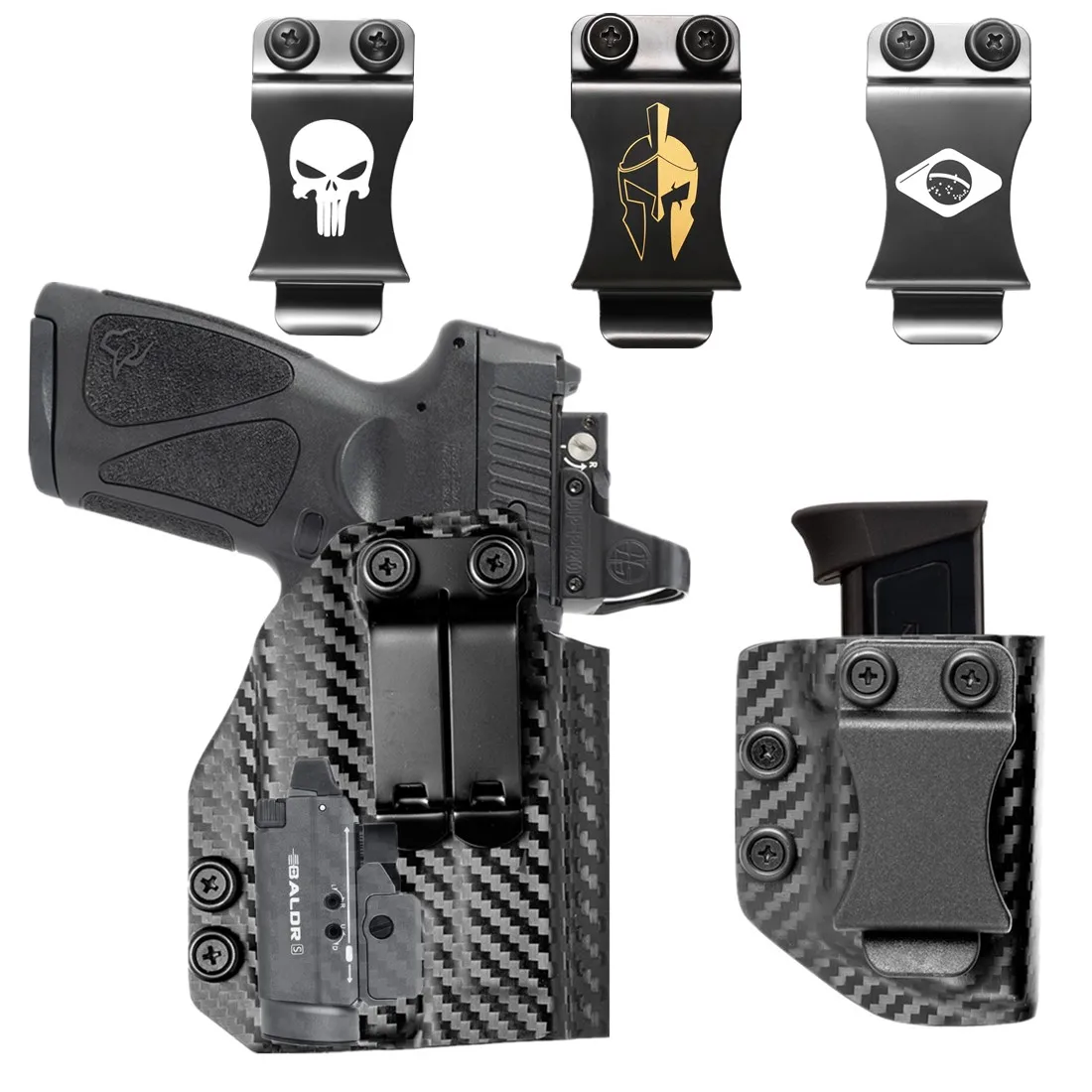 Coldre Velado em Carbono para Taurus G3 TORO com Red Dot e Lanterna